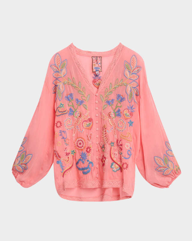 Luna Embroidered Georgette Shirt